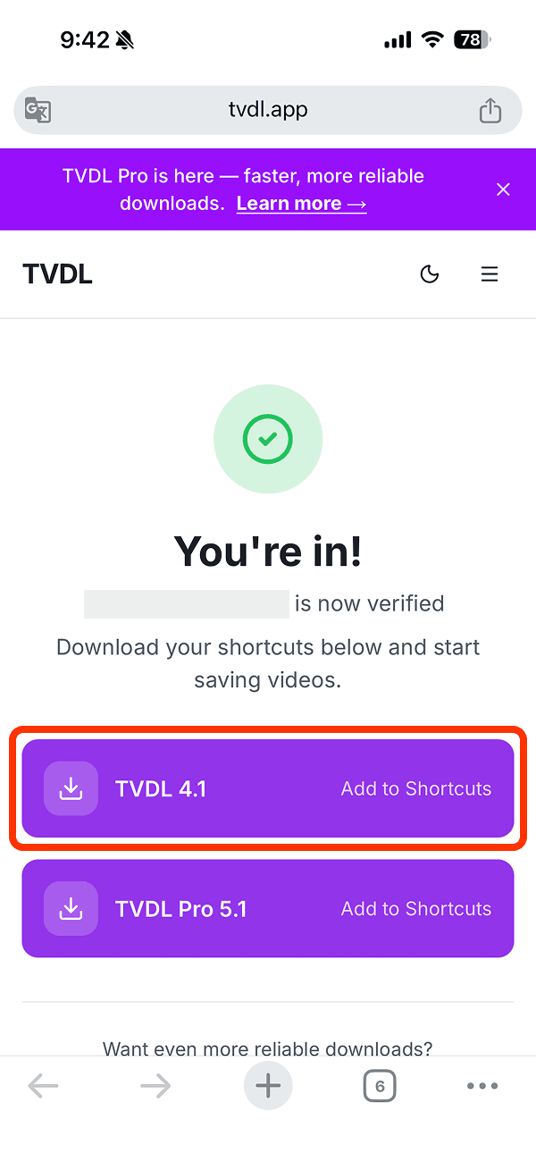 TVDL 4.1 ショートカット追加