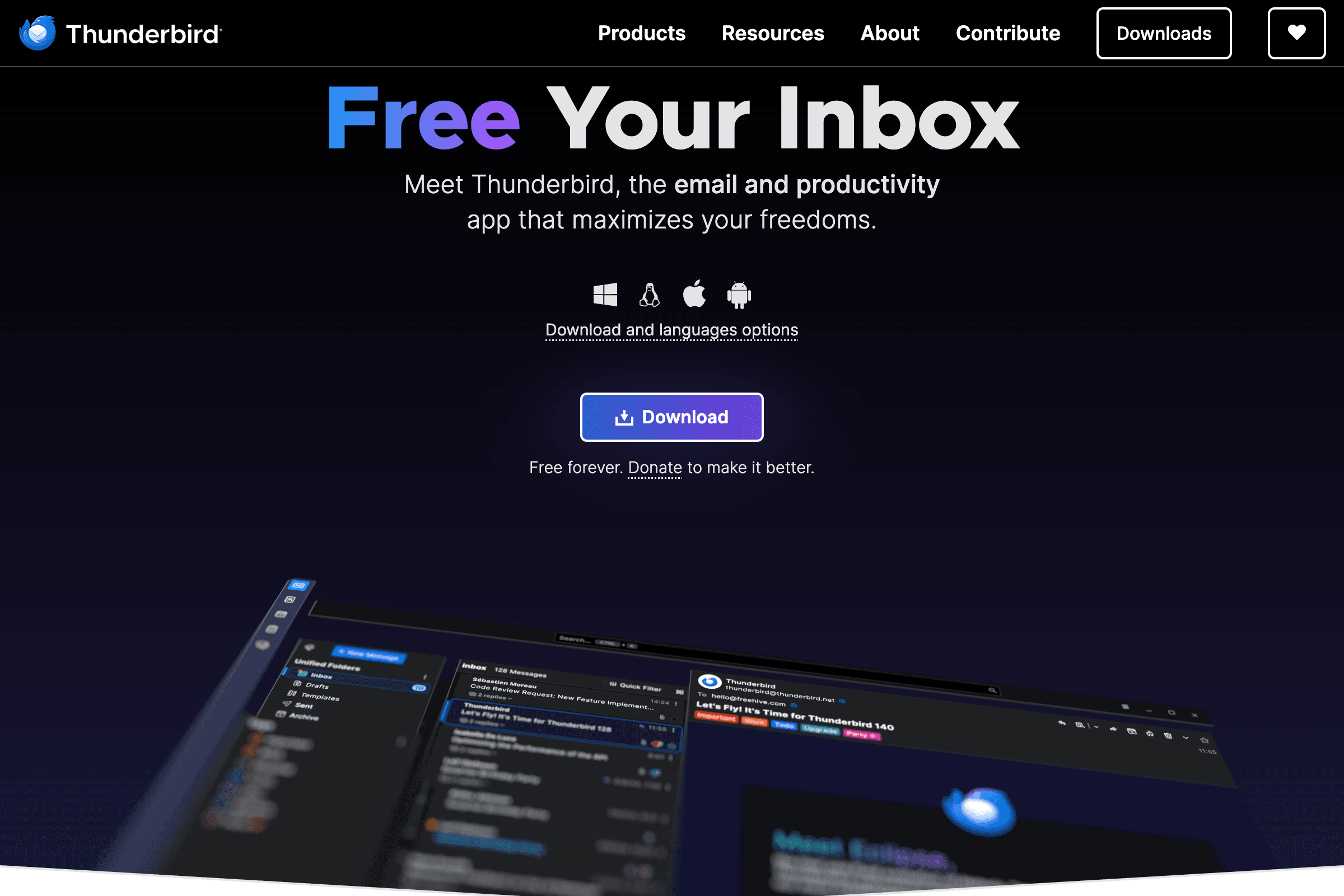 email app for Windows : Thunderbird