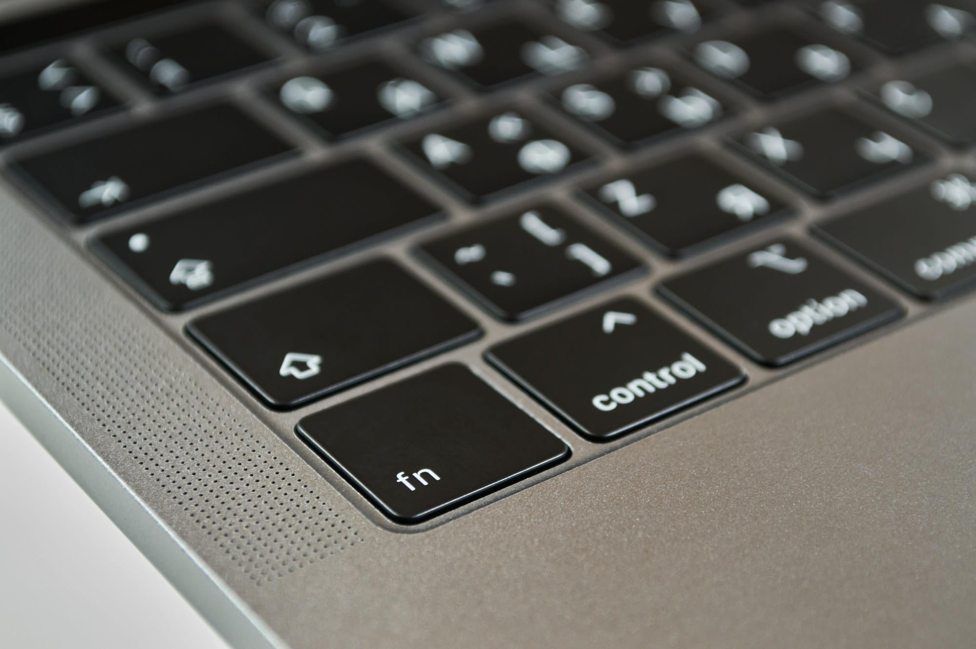 MacBookキーボードのクローズアップ