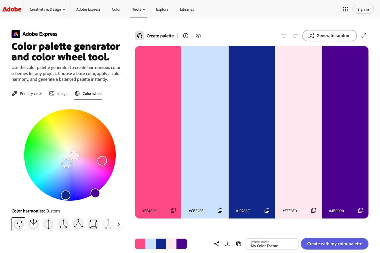 Adobe Colorのカラーホイール