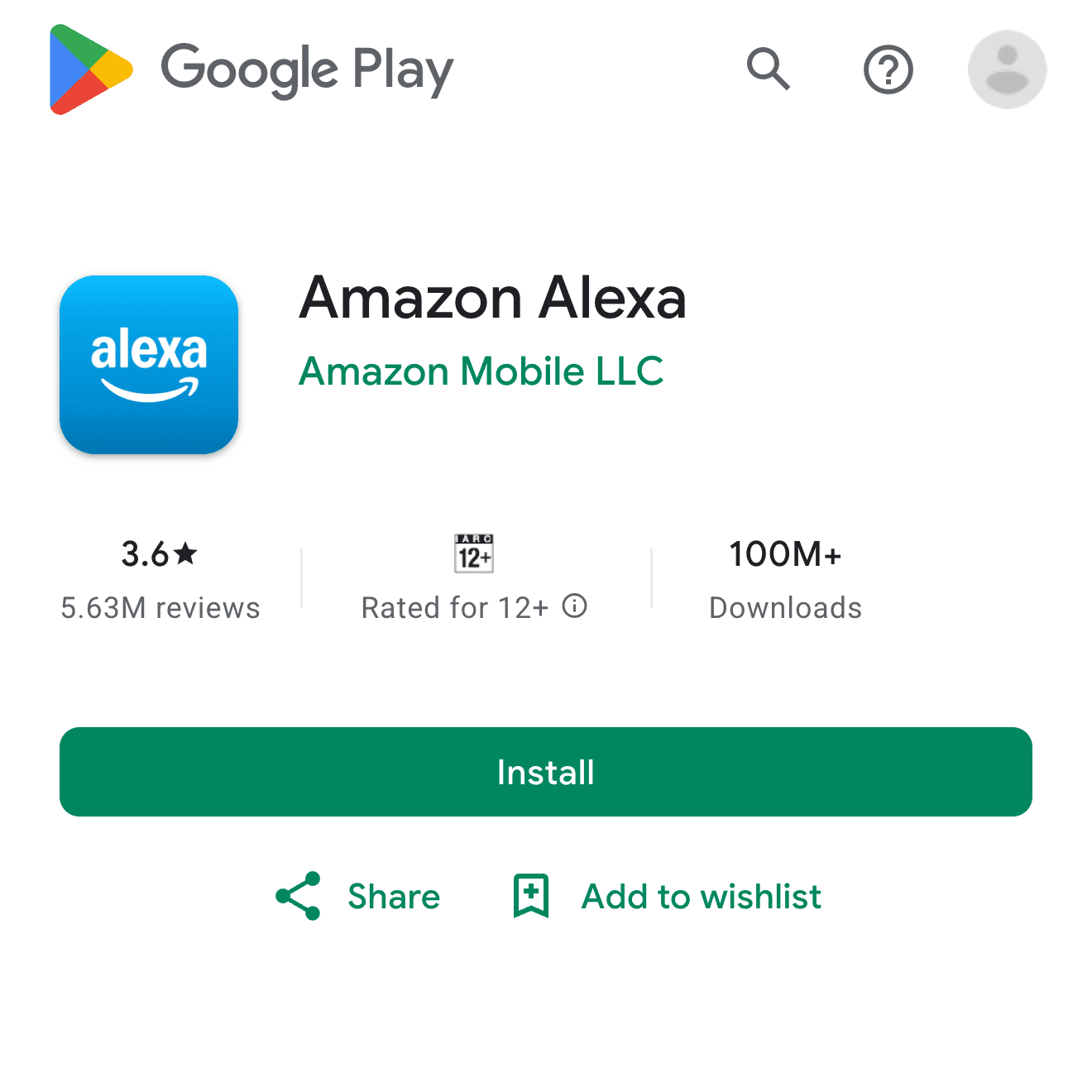 Amazon Alexa Google Play screenshot
