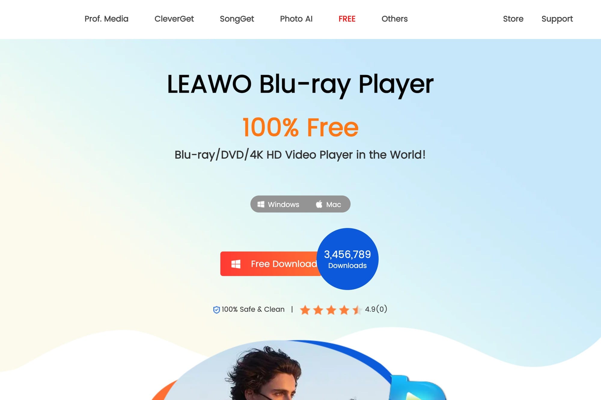 Leawo Blu-ray Player official website screenshot