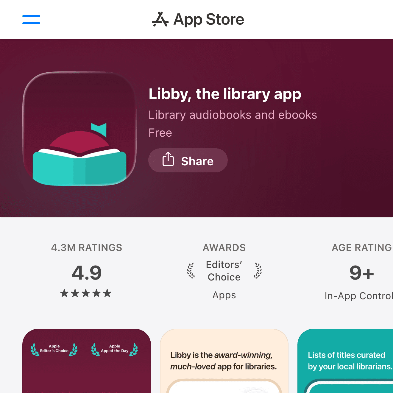 Libby App Store screenshot